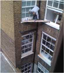 high painting Ladder safety   NOT!