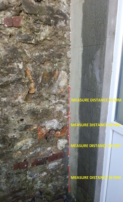 This is the vertical Injection DPC at rear of my basement flat. As you can see from the pic some of the holes are too far apart which I think is wrong