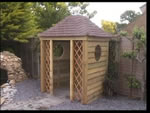 Side view of summer house