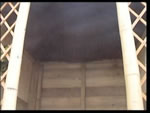 Shot of summer house ceiling