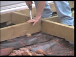Close up of decking frame