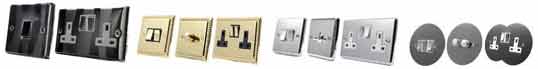 Examples of some light switches and sockets