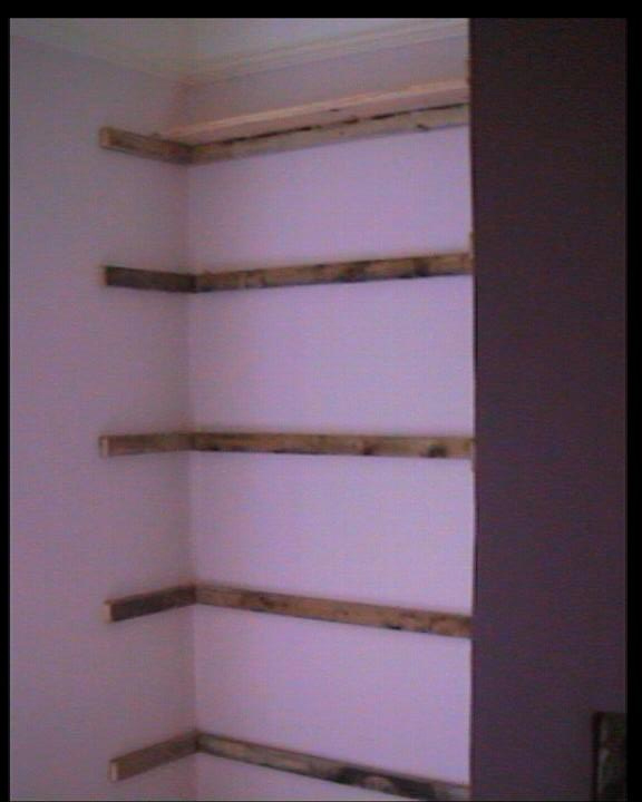 Shelf Bearers fixed in position in alcove