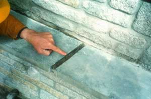 Cracks in sills can be repaired using chemically enhanced mortars
