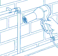 Thawing pipe gently