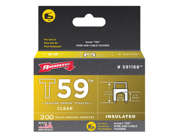 T59 Insulated Staples Clear 6 x 6mm Box 300