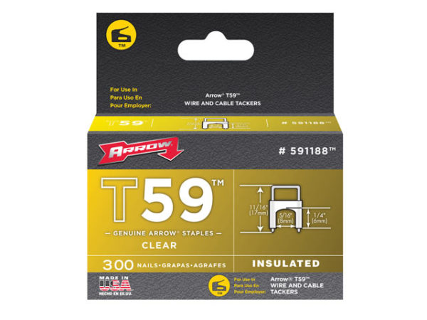 T59 Insulated Staples Clear 6 x 8mm Box 300