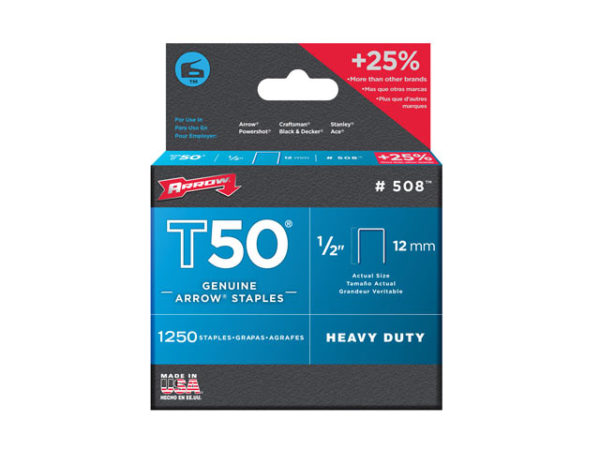 T50 Staples 12mm (1/2in) Pack 5000 (4 x 1250)