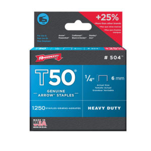 T50 Staples 6mm (1/4in) Pack 5000 (4 x 1250)