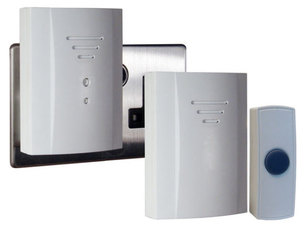 B322 Wireless Doorbell Kit with Portable & Plug In Chimes 50m