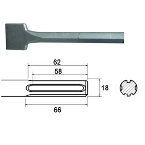 SDS Max Straight Scaling Chisel 75 x 300mm