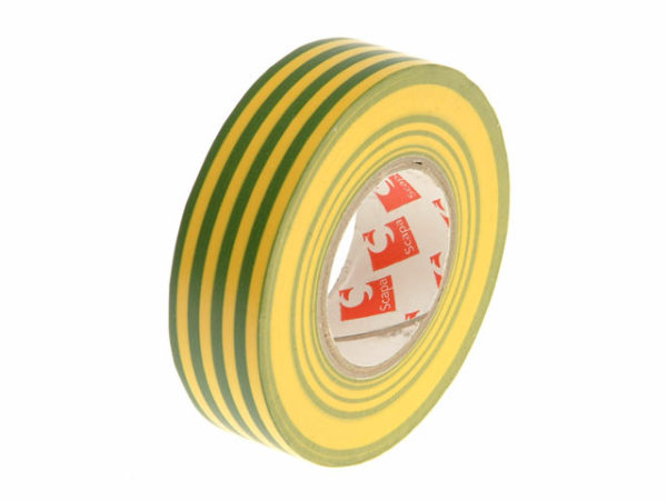 PVC Electricial Tape Green / Yellow 19mm x 20m