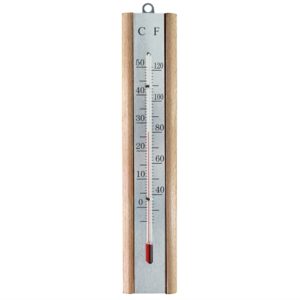 Thermometer Wall Beech Silver 200mm