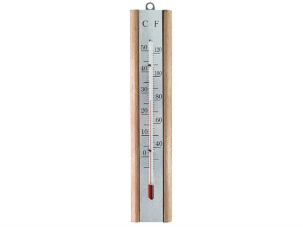 Thermometer Wall Beech Silver 200mm