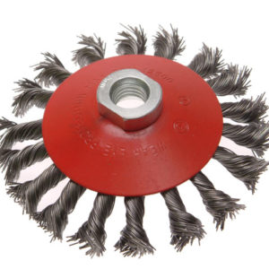 Conical Wire Brush 115mm M14 Bore 2 0.50mm Wire