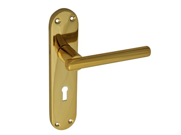 Backplate Handle Lock - Modular Brass Finish