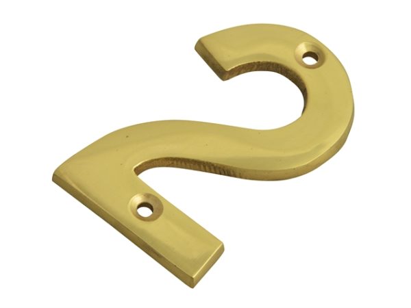 Numeral No.2 - Brass Finish 75mm (3in)