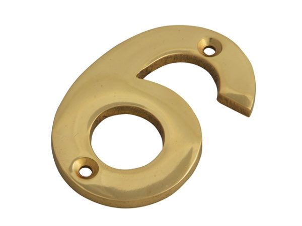 Numeral No.6 - Brass Finish 75mm (3in)