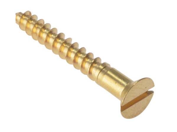 Wood Screw Slotted CSK Solid Brass 3/4in x 8 Box 200