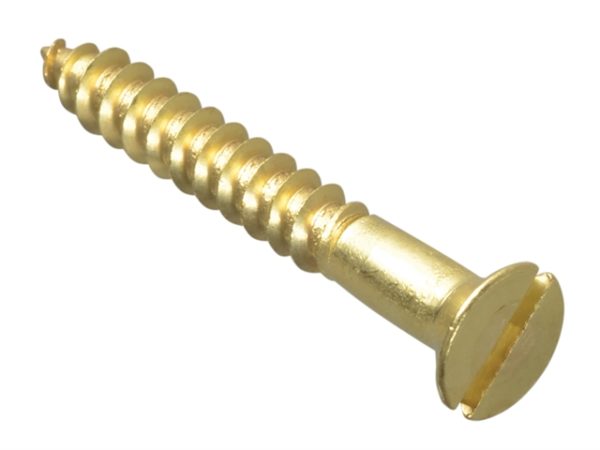 Wood Screw Slotted CSK Brass 1.1/2in x 10 Forge Pack 8