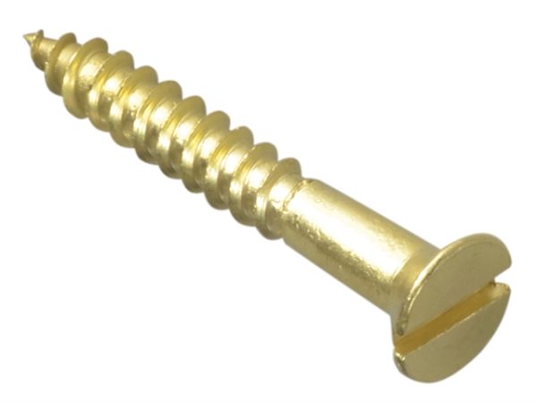 Wood Screw Slotted CSK Brass 1.1/4in x 8 Forge Pack 12
