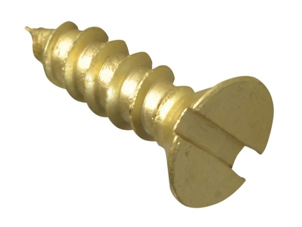 Wood Screw Slotted CSK Brass 1/2in x 6 Forge Pack 40