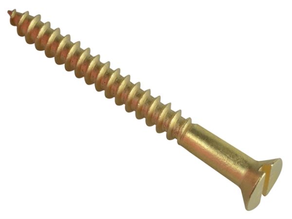 Wood Screw Slotted CSK Brass 2in x 10 Forge Pack 6