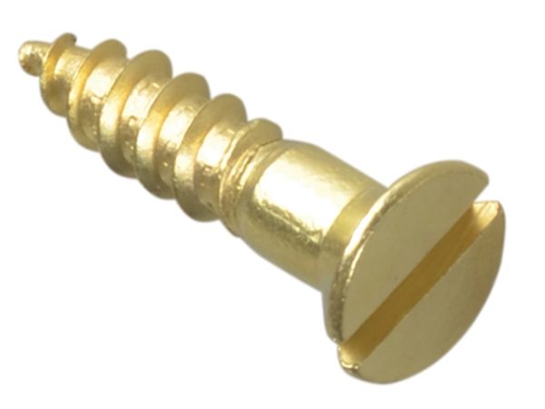 Wood Screw Slotted CSK Brass 3/4in x 8 Forge Pack 20