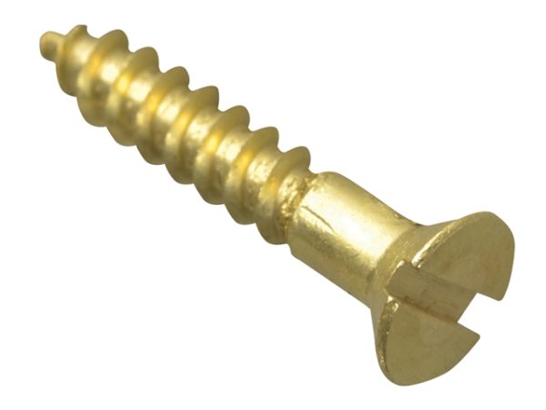 Wood Screw Slotted CSK Brass 5/8in x 4 Forge Pack 50