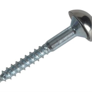 Mirror Screw Chrome Domed Top Slotted ZP 1.1/2in x 8 Forge Pack 8