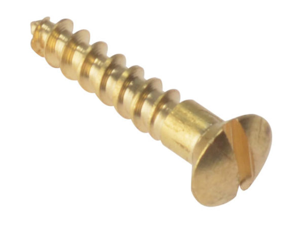 Wood Screws Slotted Raised Head ST Solid Brass 5/8in x 4 Box 200
