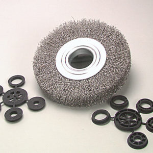 Wheel Brush D200mm x W24-27 x 50 Bore Stainless Steel Wire 0.30