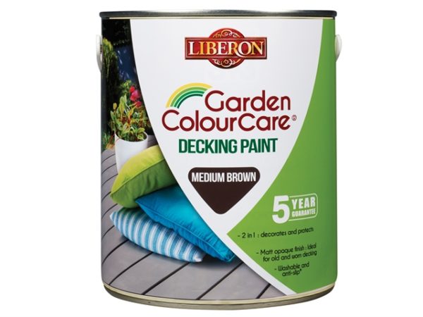 Garden Colour Care Decking Paint Mid Brown 2.5 Litre