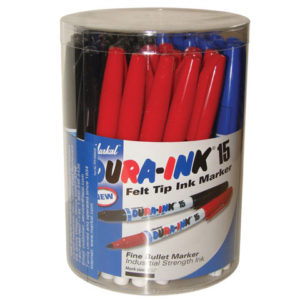 DURA-INK® 15 Fine Tip Marker Mixed Colours (Tub of 48)