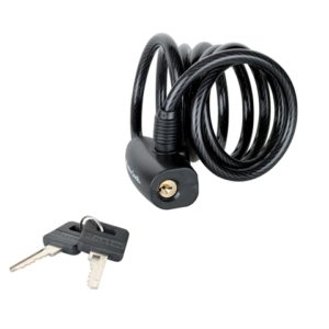 Black Self Coiling Keyed Cable 1.8m x 8mm