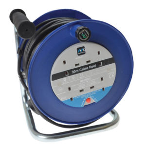 Heavy-Duty Cable Reel 30 Metre 4 Socket 13A Thermal Cut-Out 240 Volt