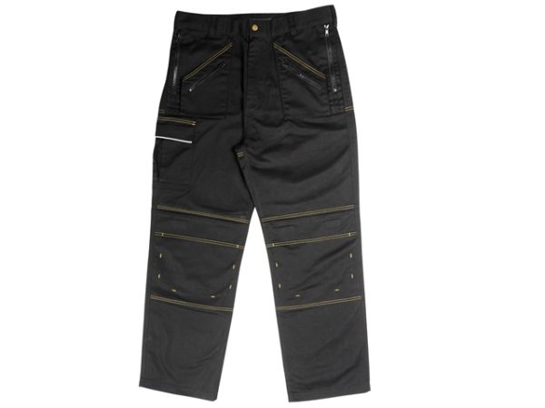 Black Multi Zip Work Trousers Waist 30in Leg 29in