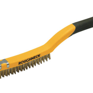 Carbon Steel Wire Brush Soft Grip with Scraper 355mm (14in) - 3 Row