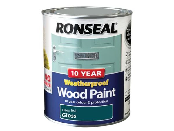 10 Year Weatherproof Wood Paint Deep Teal Gloss 750ml