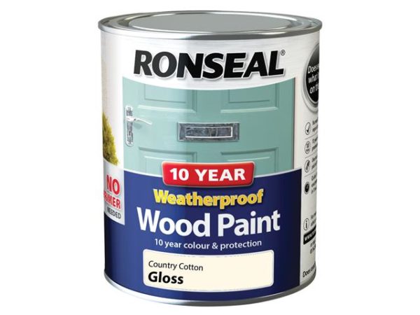 10 Year Weatherproof Wood Paint Country Cotton Gloss 750ml