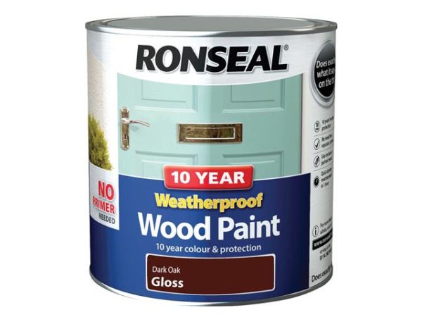 10 Year Weatherproof Wood Paint Dark Oak Gloss 2.5 litre