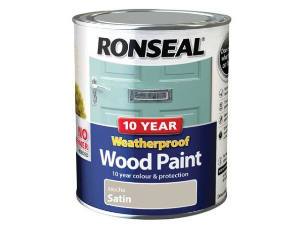 10 Year Weatherproof Wood Paint Mocha Satin 750ml