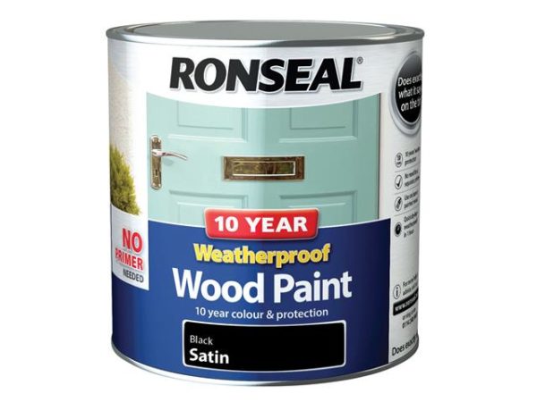 10 Year Weatherproof Wood Paint Black Satin 2.5 litre