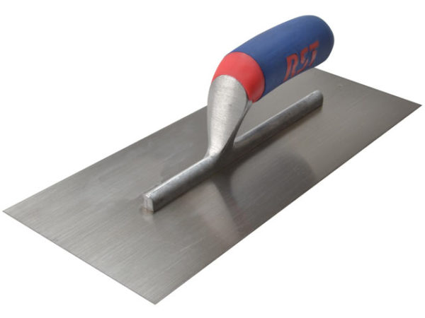 Plasterer's Finishing Trowel Carbon Steel Soft Touch Handle 14 x 4.1/2in
