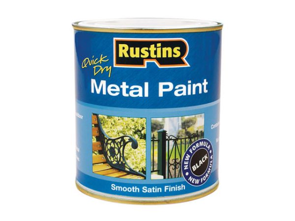 Quick Drying Metal Paint Smooth Satin Black 1 Litre
