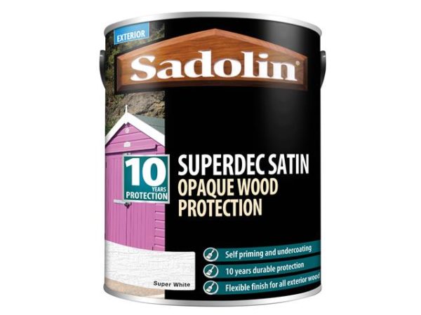 Superdec Opaque Wood Protection Super White Satin 5 litre
