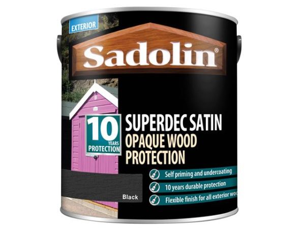 Superdec Opaque Wood Protection Black Satin 2.5 litre
