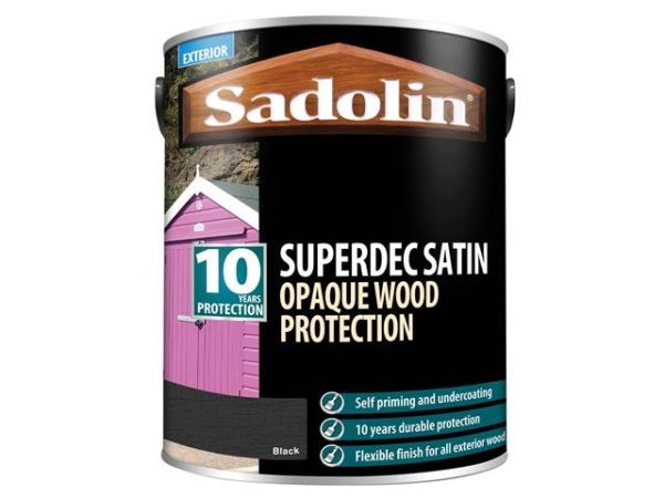 Superdec Opaque Wood Protection Black Satin 5 litre