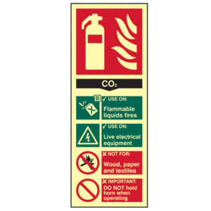 Fire Extinguisher Composite CO2 - Photoluminescent 75 x 200mm