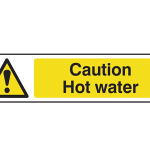 Caution Hot Water - PVC 200 x 50mm